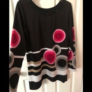 Max & Rina Women’s Blouse, Size M, Pink/red/black